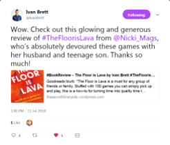 Screenshot_2018-07-12 Ivan Brett on Twitter Wow Check out this glowing and generous review of #TheFloorisLava from ⁦ Nicki_[...]